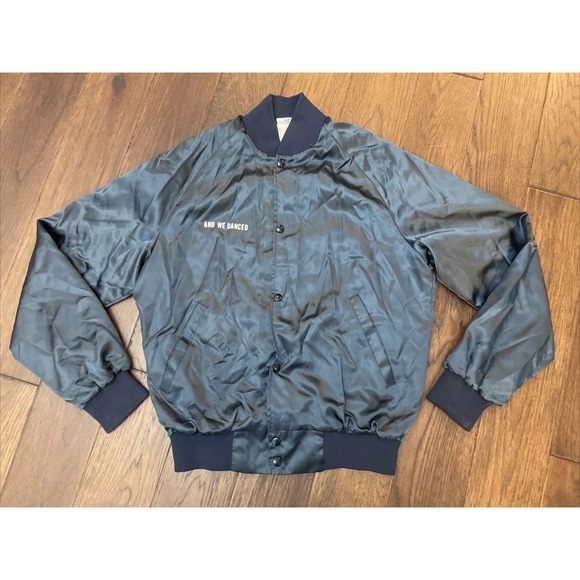 VTG WestArk Satin Bomber Jacket Size M‎ Blue USA "Stardust" 1988 State Champs - Picture 7 of 7